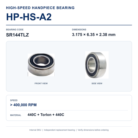 HP-HS-A2 SR144TLZ high-speed dental handpiece bearing, 3.175 × 6.35 × 2.38 mm
