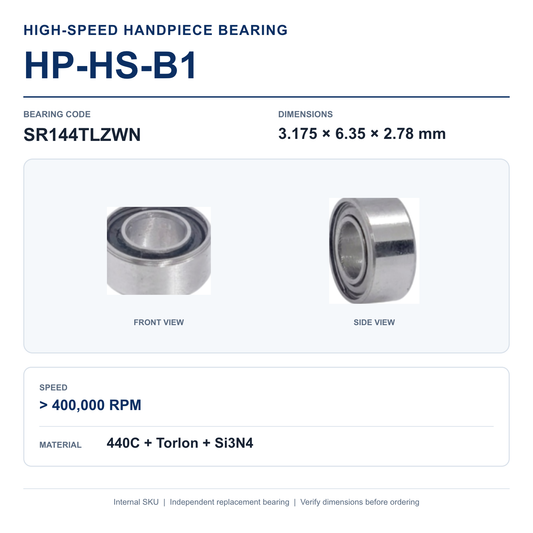 HP-HS-B1 SR144TLZWN high-speed dental handpiece bearing, 3.175 × 6.35 × 2.78 mm