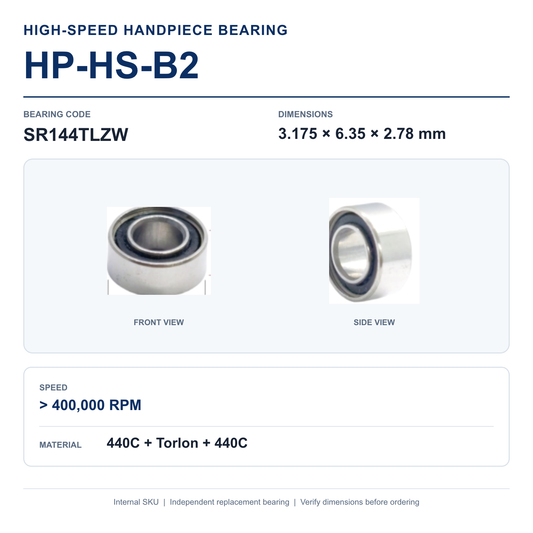 HP-HS-B2 SR144TLZW high-speed dental handpiece bearing, 3.175 × 6.35 × 2.78 mm