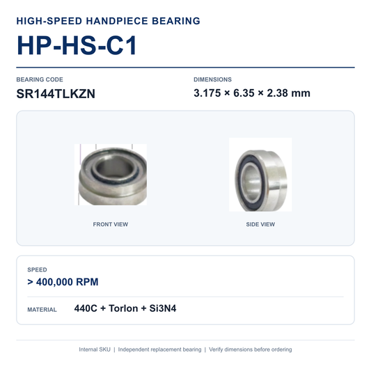 HP-HS-C1 SR144TLKZN high-speed dental handpiece bearing, 3.175 × 6.35 × 2.38 mm