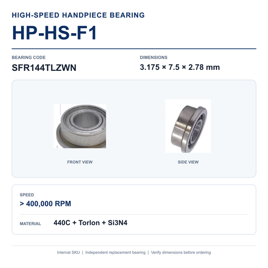 HP-HS-F1 SFR144TLZWN high-speed dental handpiece bearing, 3.175 × 7.5 × 2.78 mm