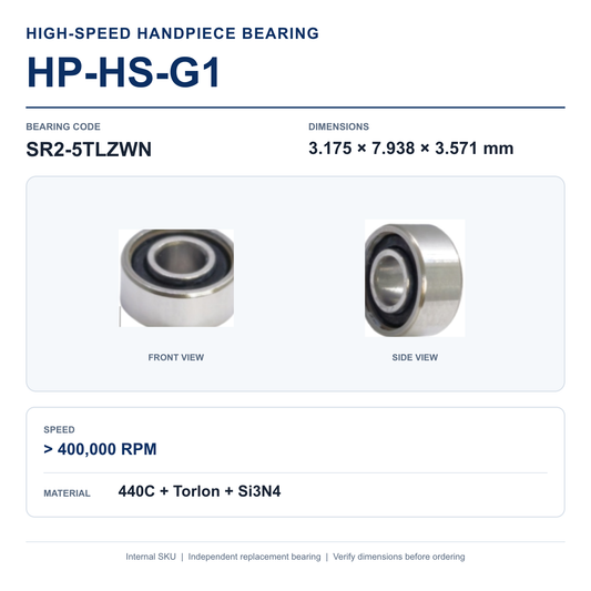 HP-HS-G1 SR2-5TLZWN high-speed dental handpiece bearing, 3.175 × 7.938 × 3.571 mm