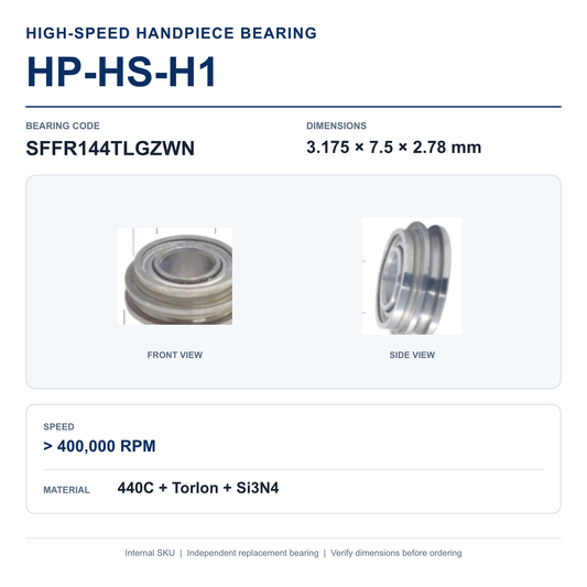HP-HS-H1 SFFR144TLGZWN high-speed dental handpiece bearing, 3.175 × 7.5 × 2.78 mm