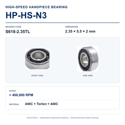 HP-HS-N3 S618-2.35TL high-speed dental handpiece bearing, 2.35 × 5.5 × 2 mm