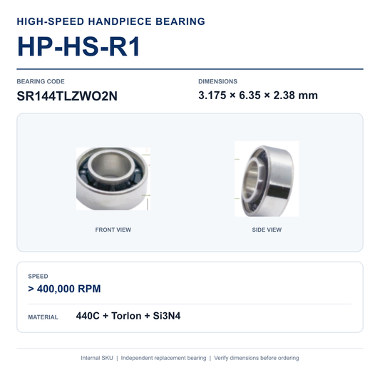 HP-HS-R1 SR144TLZWO2N high-speed dental handpiece bearing, 3.175 × 6.35 × 2.38 mm
