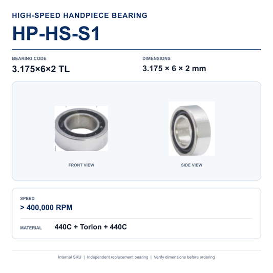 HP-HS-S1 3.175×6×2 TL high-speed dental handpiece bearing, 3.175 × 6 × 2 mm