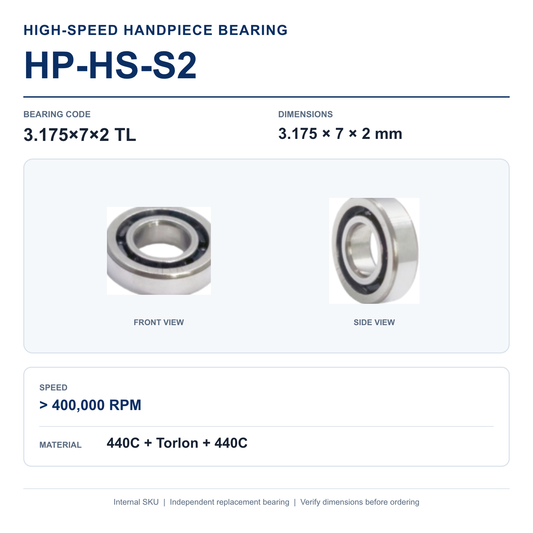 HP-HS-S2 3.175×7×2 TL high-speed dental handpiece bearing, 3.175 × 7 × 2 mm