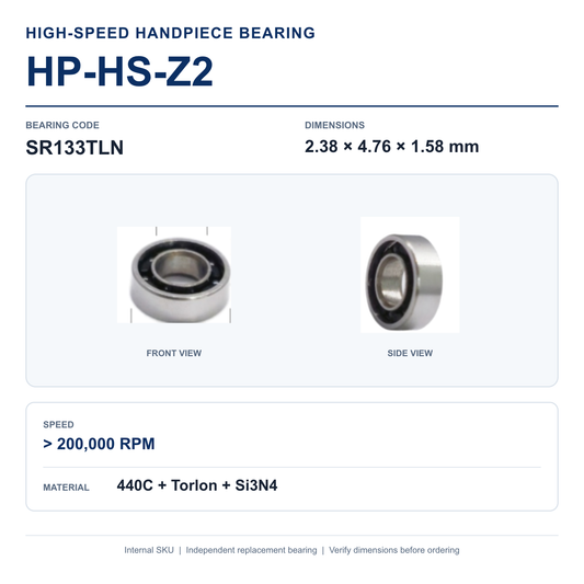 HP-HS-Z2 SR133TLN high-speed dental handpiece bearing, 2.38 × 4.76 × 1.58 mm
