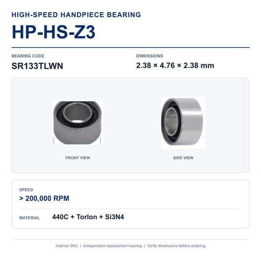 HP-HS-Z3 SR133TLWN high-speed dental handpiece bearing, 2.38 × 4.76 × 2.38 mm