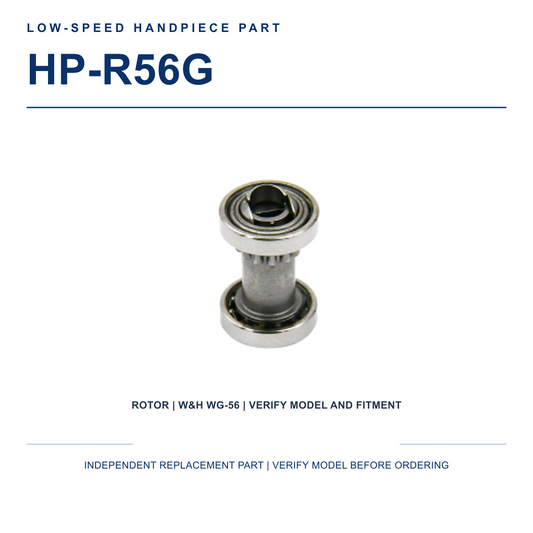 HP-R56G replacement rotor compatible with W&H WG-56 contra angle
