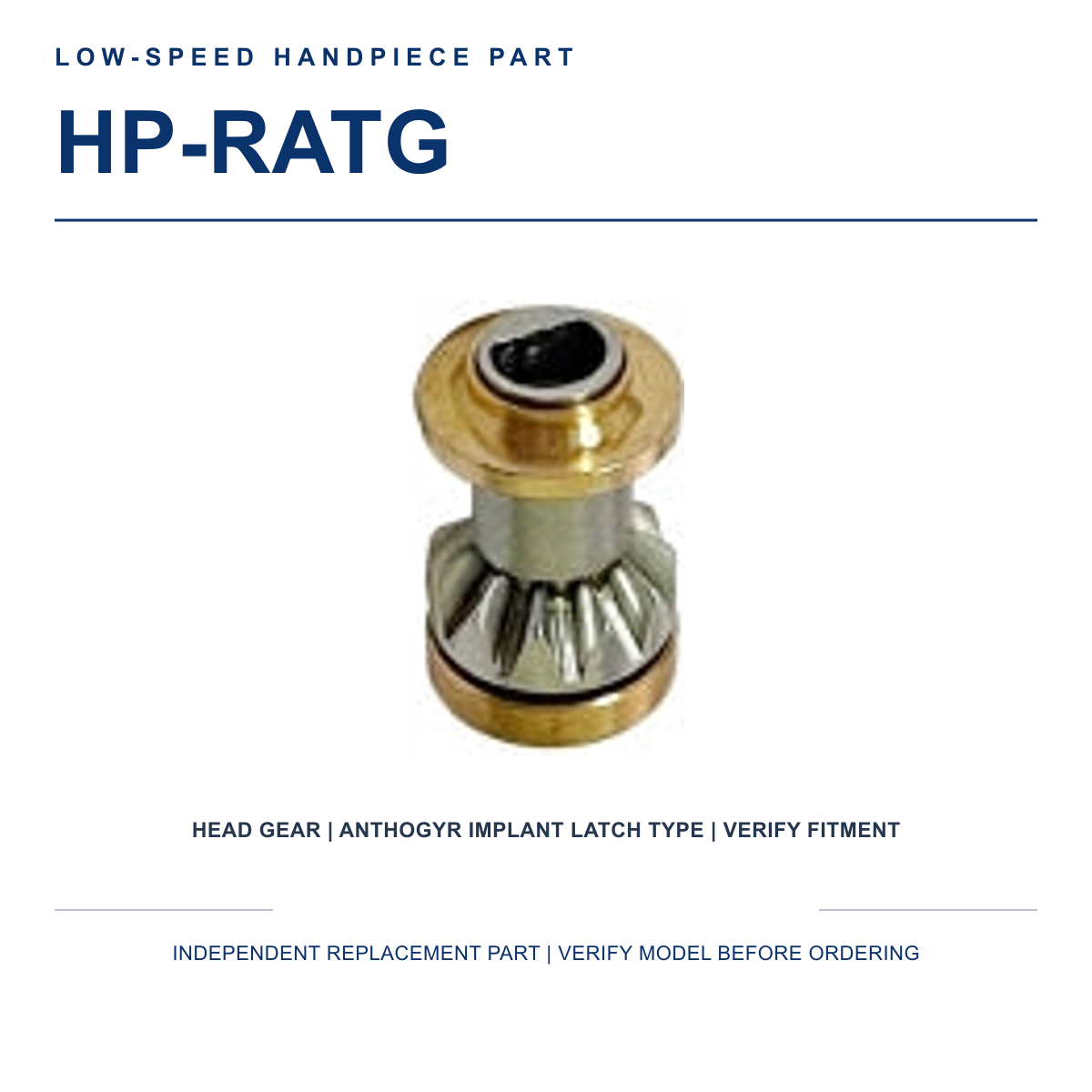 HP-RATG replacement head gear compatible with Anthogyr latch type implant contra angle